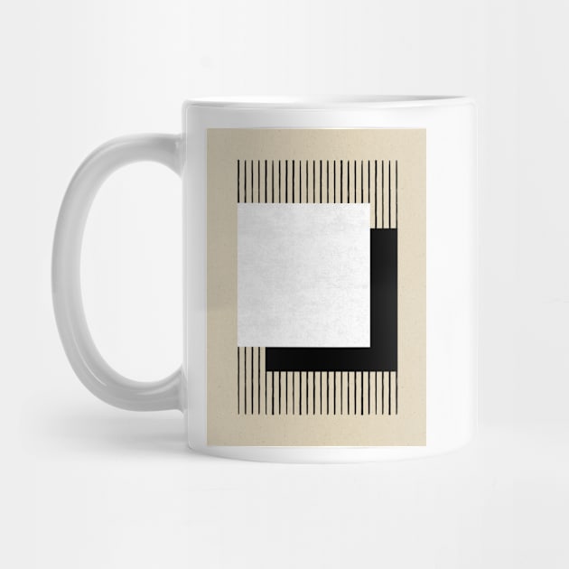 Square B&W Stripes - Abstract by moonlightprint